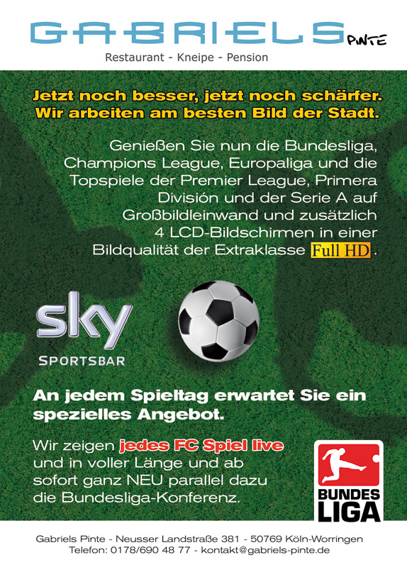 gabriels pinte restaurant kneipe pension köln worringen gabriel s flyer